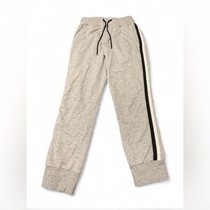 Gray Track Pants with Black Stripe